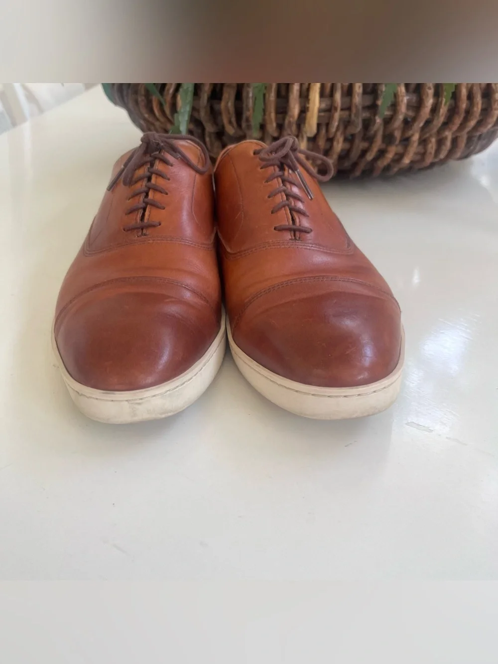 Allen Edmonds Park Avenue Sz 10D Cap Toe Casual Dress Shoe Sneaker Brown Leather